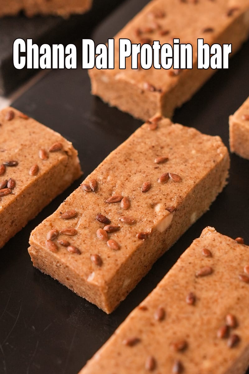 Chana dal protein bar recipe | Indian style protein bar using unsweetened protein powder | fudgy peanut butter protein bar using dates | | Tarla Dalal