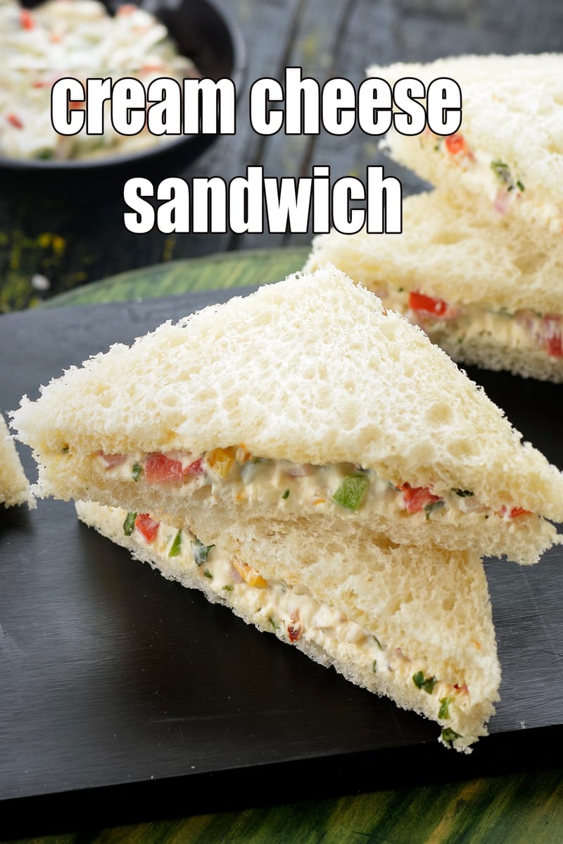 Cold cream cheese sandwich | cream cheese sandwich recipe | veg cream cheese sandwich | | Tarla Dalal