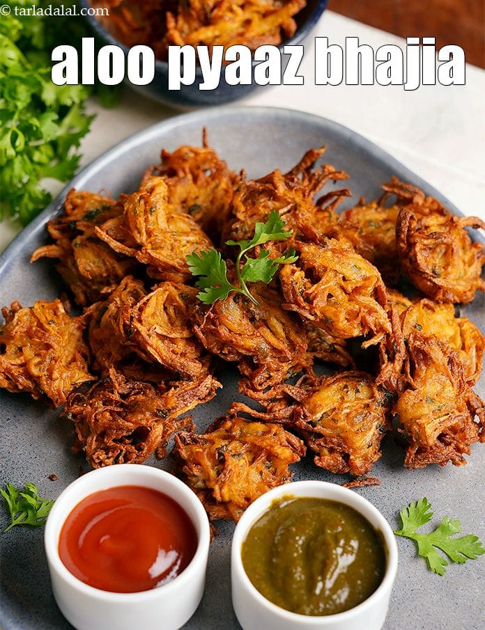 Aloo Pyaaz Bhajia | Tarla Dalal