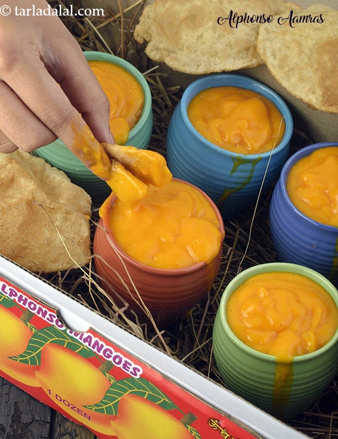 Aamras recipe | Alphonso aamras | aamras puri | how to make aamras | mango puree | | Tarla Dalal