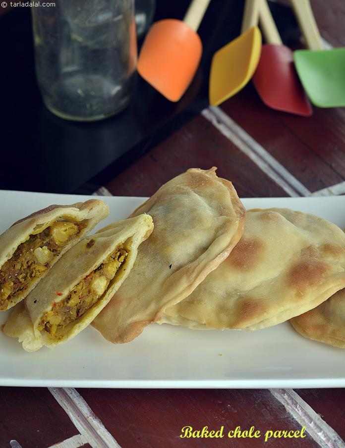 Baked Chole Parcels, Chole Stuffed in Bun | Tarla Dalal