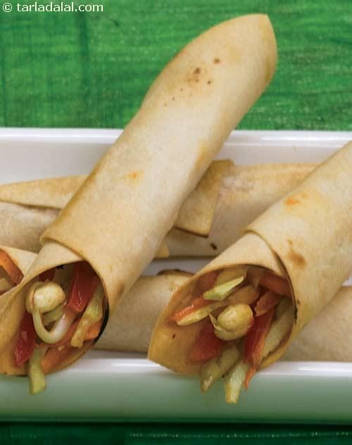 Baked Dragon Rolls ( Healthy Starter Recipe ) | Tarla Dalal