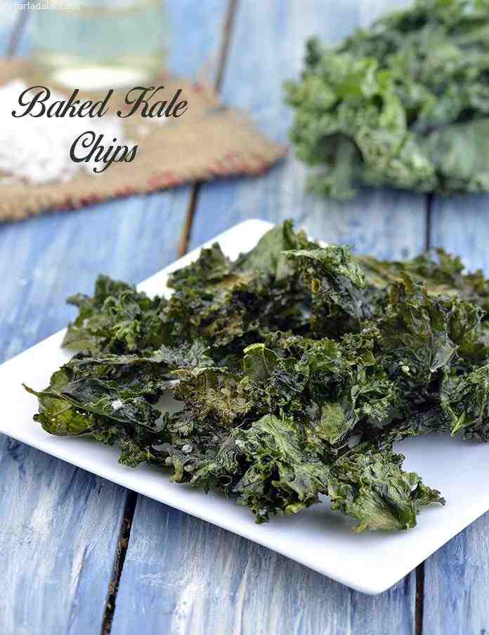 Baked Kale Chips | Tarla Dalal