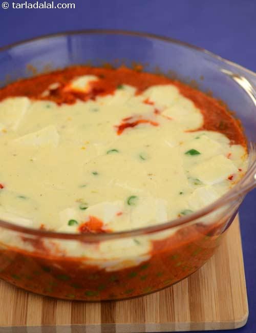 Baked Paneer Mutter recipe, Indian Recipes | Tarla Dalal