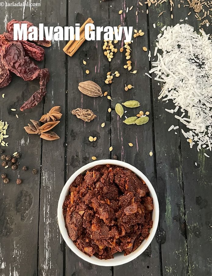 Basic Malvani gravy recipe | Malvani basic gravy | how to make basic Malvani gravy | Maharashtrian gravy | | Tarla Dalal