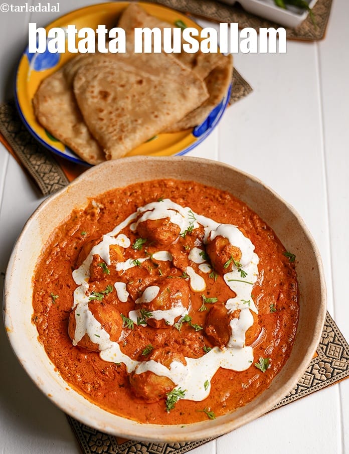 Batata musallam recipe | Mughlai aloo masala | aloo musallam | | Tarla Dalal