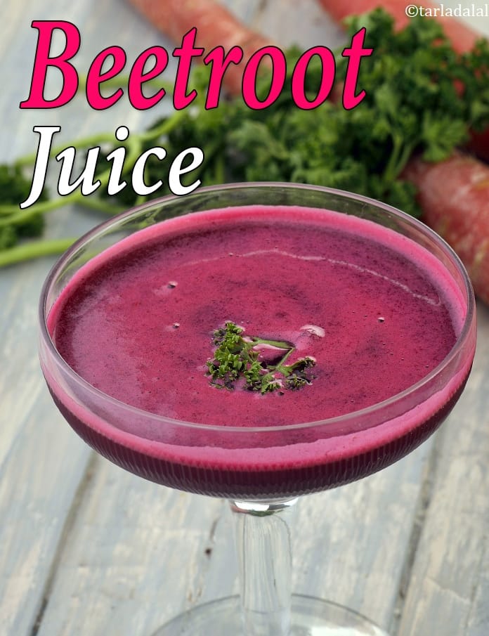 Beetroot juice recipe | healthy Indian beetroot juice | calcium, Vitamin C and folic acid rich juice | | Tarla Dalal