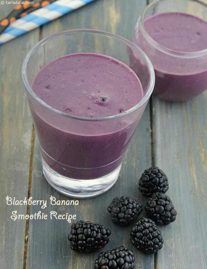 Blackberry Banana Smoothie Recipe, Antioxidant Rich | Tarla Dalal