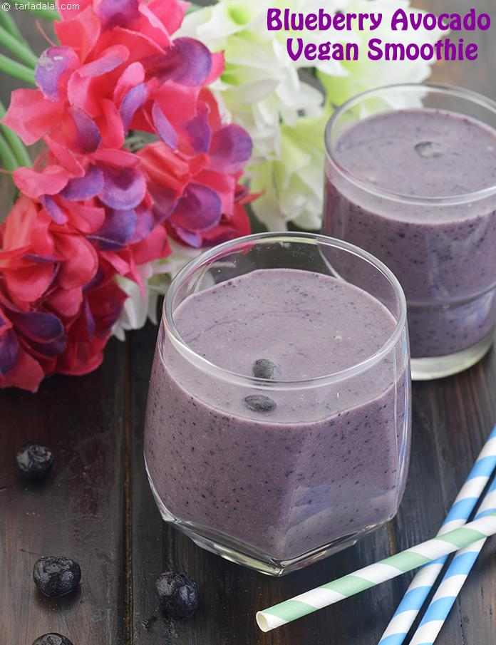 Blueberry Avocado Vegan Smoothie, Healthy Breakfast | Tarla Dalal