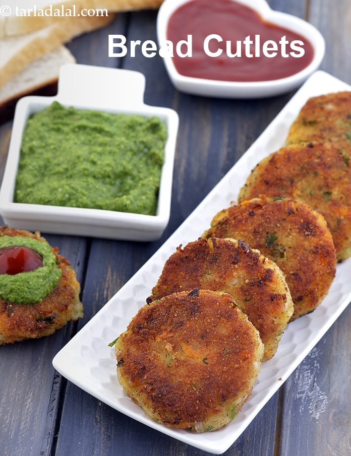 Bread cutlets recipe | bread cutlets with mixed vegetables | crunchy tava veg cutlets | shallow fry Indian veg cutlets | | Tarla Dalal
