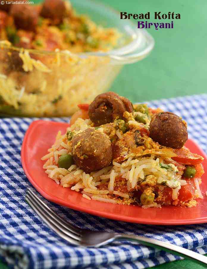 Bread Kofta Biryani (  Chawal) | Tarla Dalal