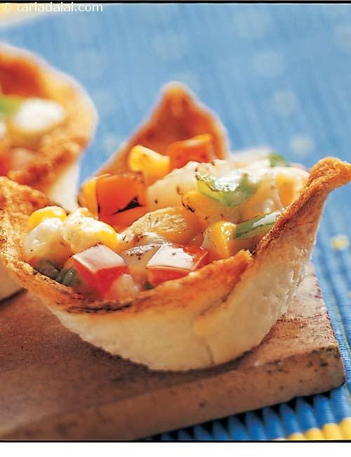 Bread Tartlets recipe, Bread Tart Recipes | Tarla Dalal