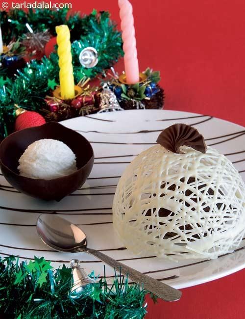 Brownie with White Chocolate Cage | Tarla Dalal