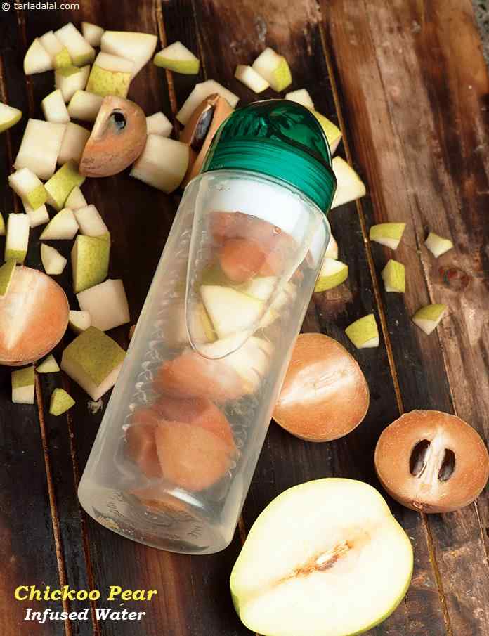 Chickoo Pear Infused Water | Tarla Dalal