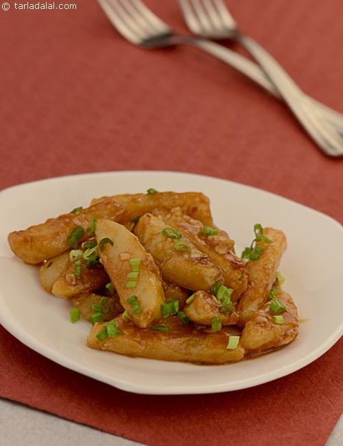 Chilli Potatoes ( Recipe Using Left Over) | Tarla Dalal