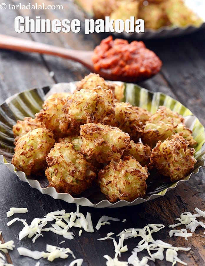 Chinese pakoda recipe | crispy Chinese pakoda street style | kobi pakoda | Chinese pakora |  | Tarla Dalal