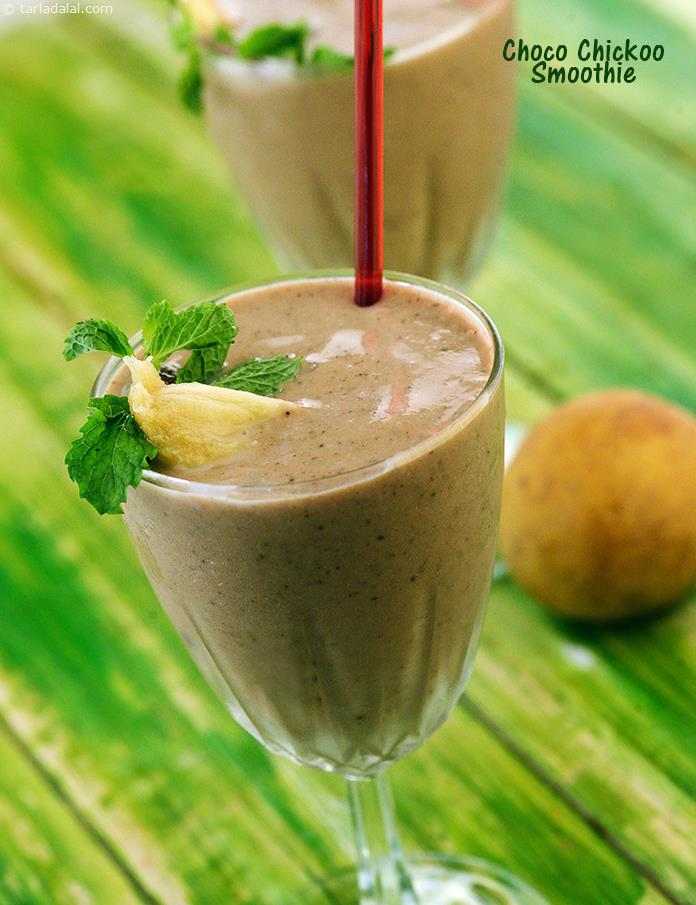 Choco Chickoo Smoothie ( Burgers and Smoothies Recipe) | Tarla Dalal