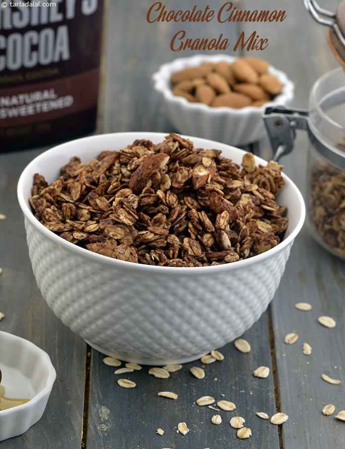 Chocolate Cinnamon Granola Mix | Tarla Dalal