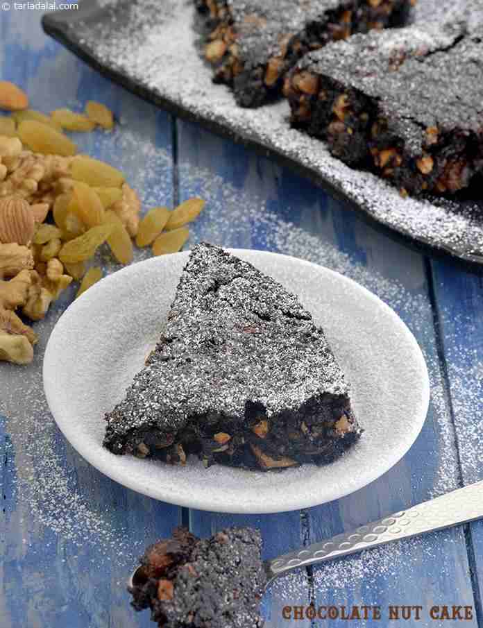 Chocolate Nut Cake | Tarla Dalal