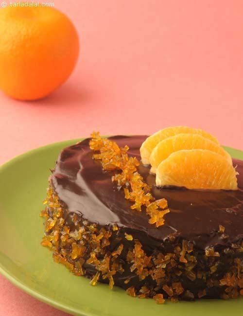 Chocolate Orange Mousse Cake  ( Eggless Desserts Recipe) | Tarla Dalal