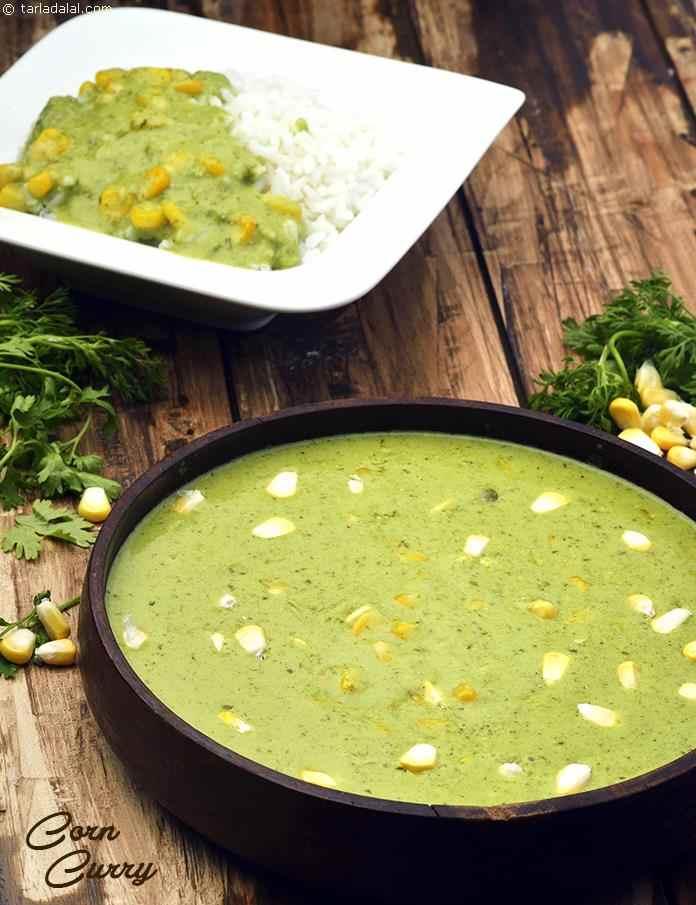Corn Curry, Makai Ki Subzi Recipe | Tarla Dalal