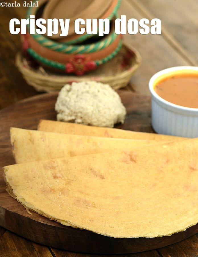 Crispy cup dosa recipe | besan, urad dal and chana dal dosa | healthy besan lentil dosa | | Tarla Dalal