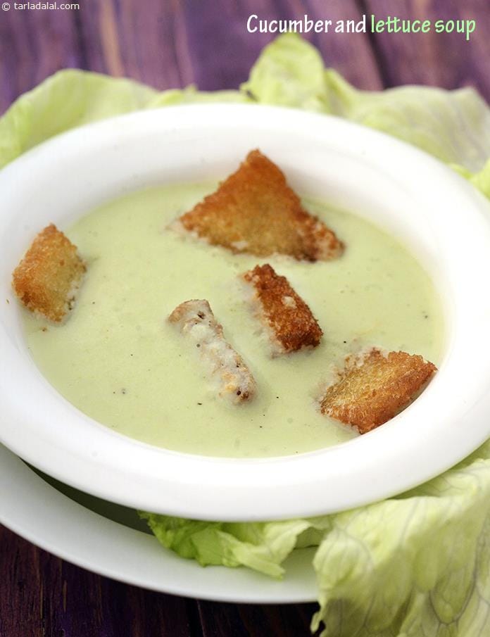 Cucumber and Lettuce Soup recipe, Party Recipes, Entertaining Recipes | Tarla Dalal