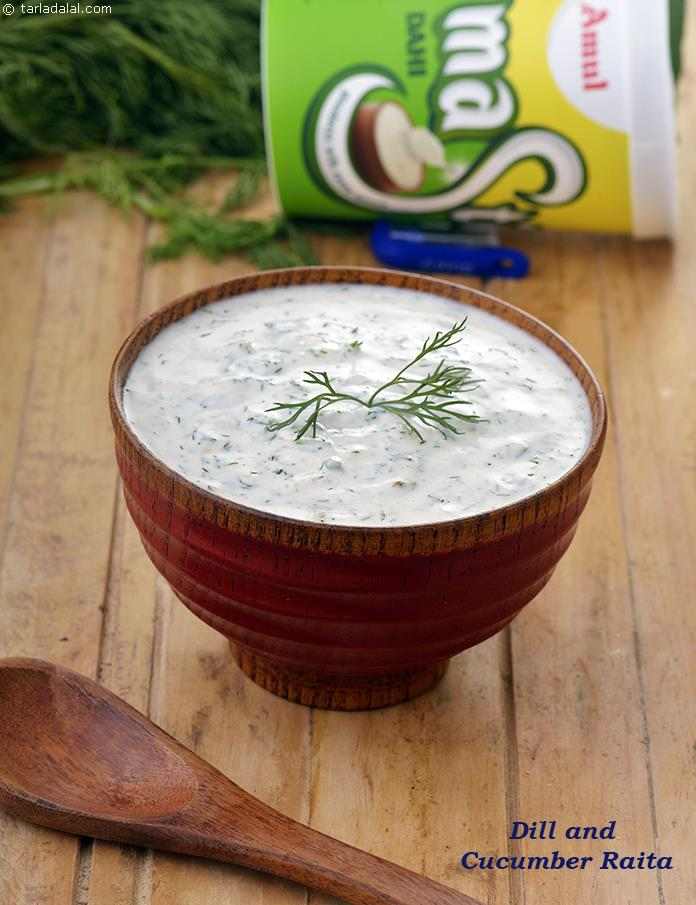 Dill and Cucumber Raita, Suva and Kakdi Raita | Tarla Dalal