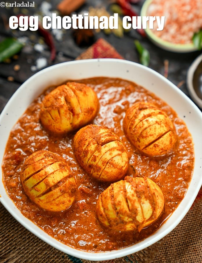 Egg chettinad curry recipe | South Indian egg sabzi | healthy chettinad egg curry for diabetes and kidney patients | | Tarla Dalal