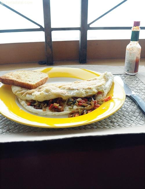 Fluffy Egg White Masala Omelette | Tarla Dalal