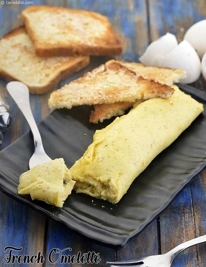 French Omelette, Breakfast Recipe | Tarla Dalal