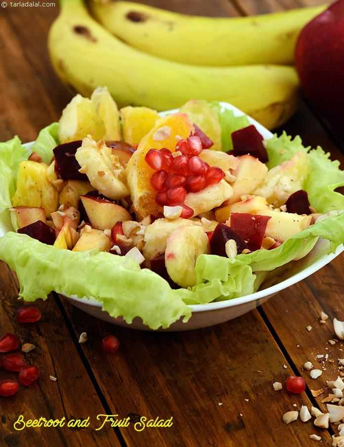 Beetroot and Fruit Salad recipe, Vegetarian Recipes | Tarla Dalal