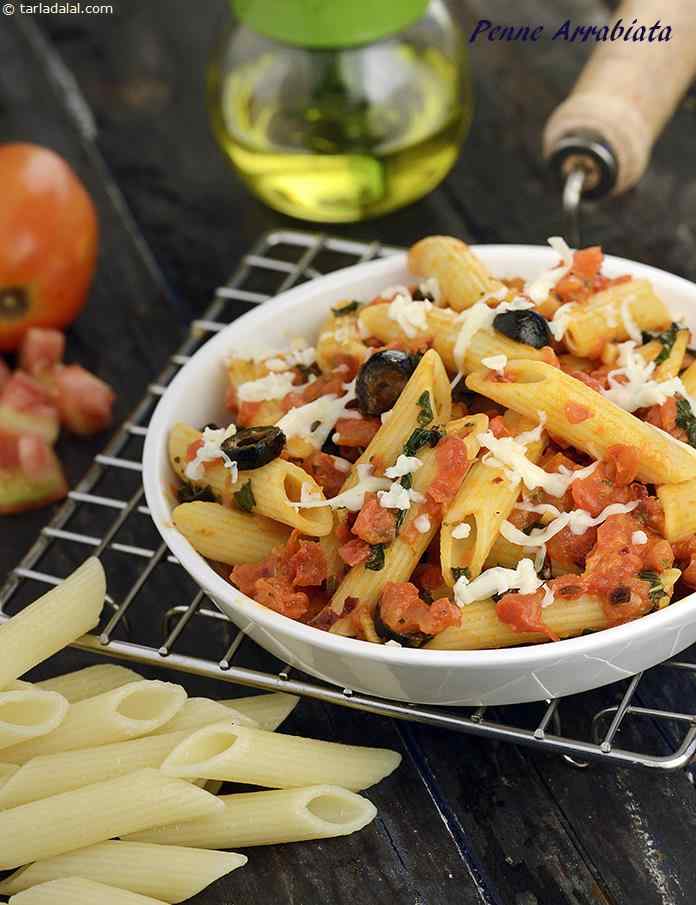 Penne Arrabiata | Tarla Dalal