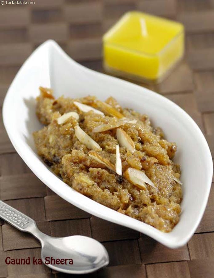  gond ka sheera recipe |?Indian gum halwa | gond ka halwa |  | Tarla Dalal