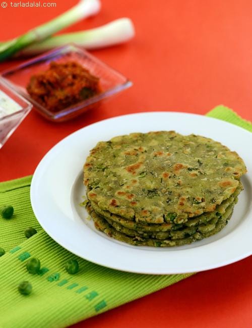 Green Peas Paratha  (  Gluten Free Recipe) | Tarla Dalal
