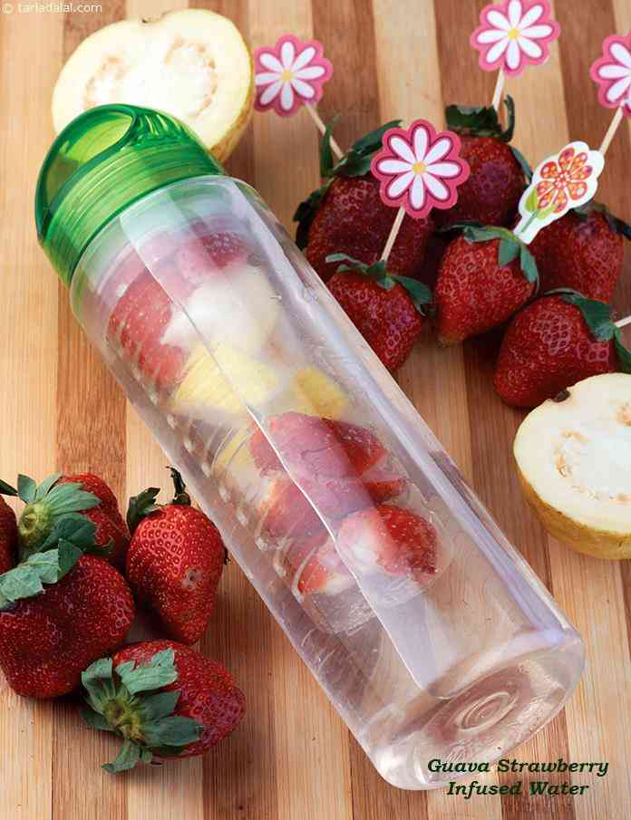 Guava Strawberry Infused Water | Tarla Dalal