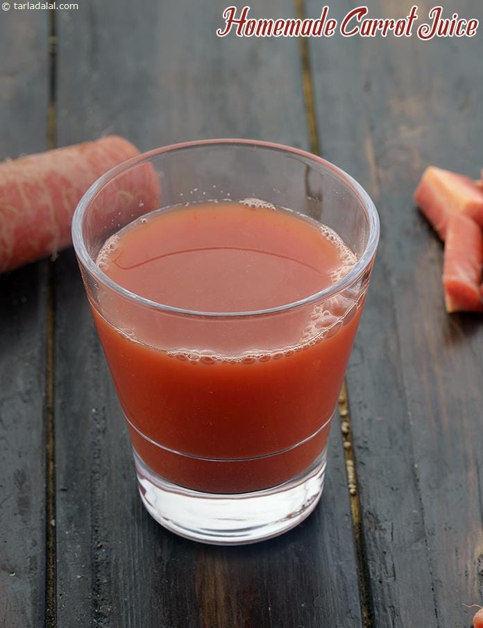 Homemade Carrot Juice, Vitamin A Rich, Hopper | Tarla Dalal