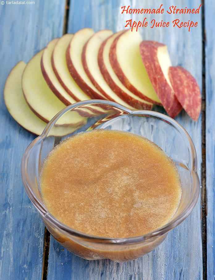 Homemade Strained Apple Juice Recipe, Clear Fluid Recipe | Tarla Dalal