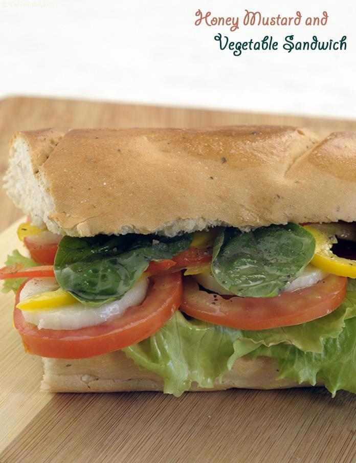 Honey Mustard and Vegetable Sandwich | Tarla Dalal