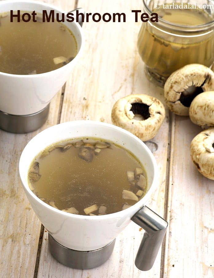 Mushroom tea recipe | Indian style quick mushroom tea | healthy mushroom tea | | Tarla Dalal