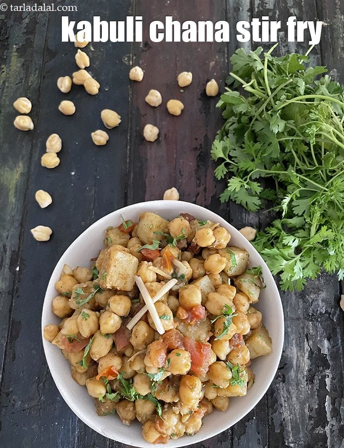  kabuli chana stir fry recipe | Indian stir fry chana | spicy chickpea stir fry | | Tarla Dalal