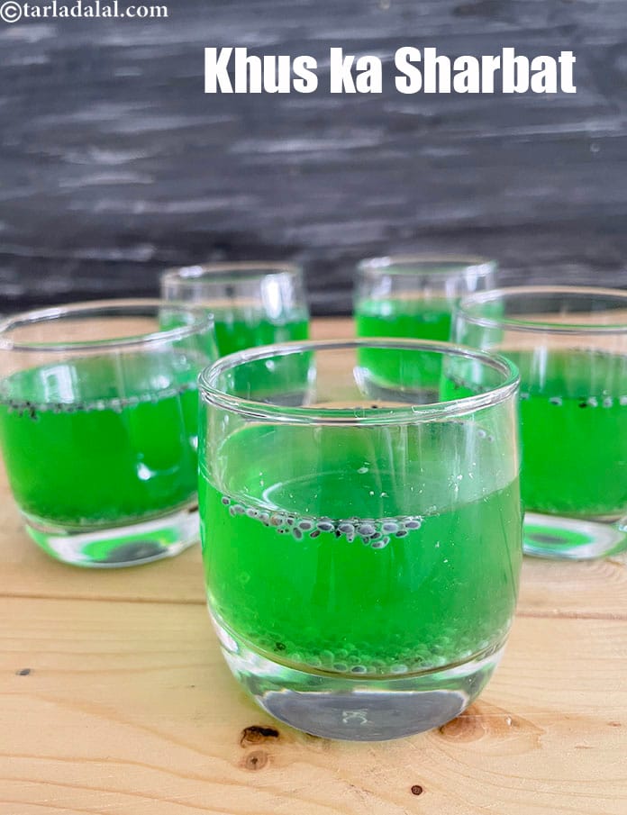 Khus ka sharbat recipe | khus ka summer drink | Mughlai khus ka sharbat | | Tarla Dalal