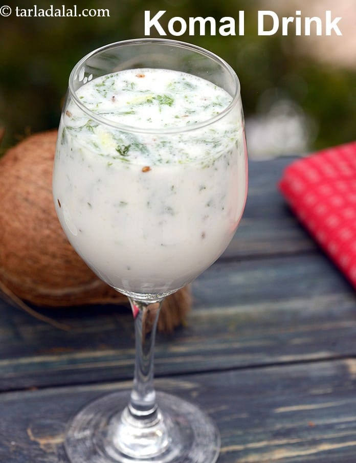 Komal drink recipe | Gujarati komal drink | coconut flavoured buttermilk | | Tarla Dalal