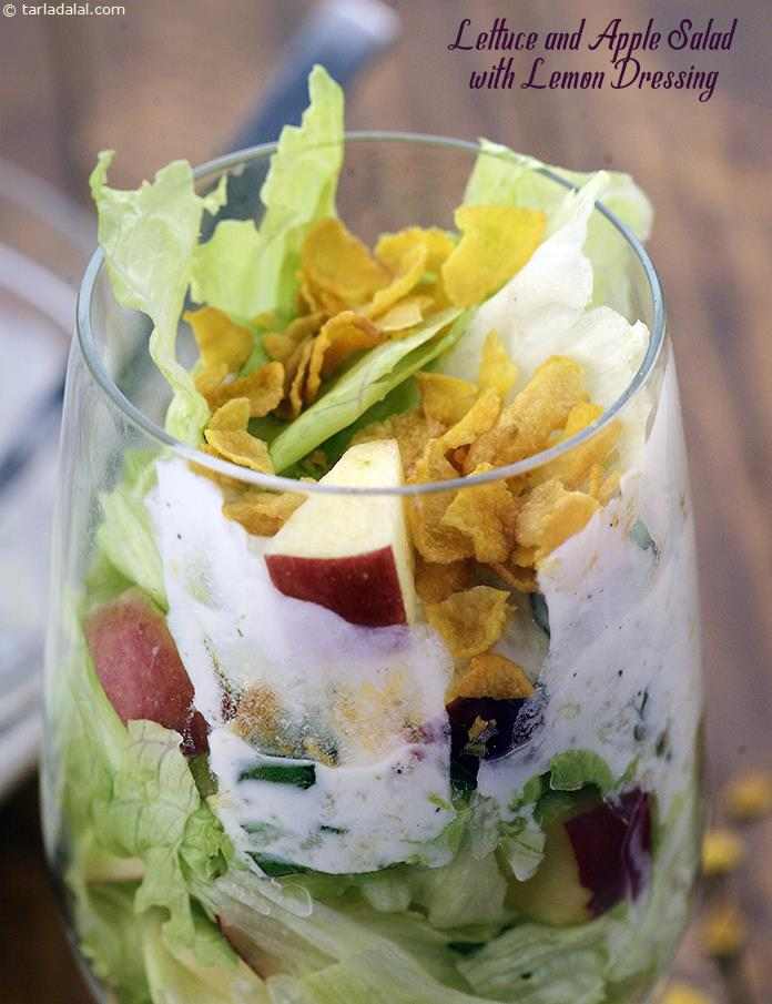 Lettuce and Apple Salad With Lemon Dressing | Tarla Dalal