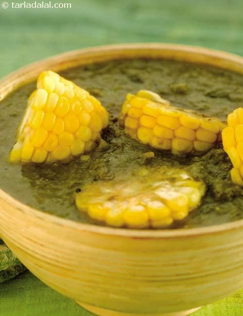 Makai Patal Bhaji | Tarla Dalal