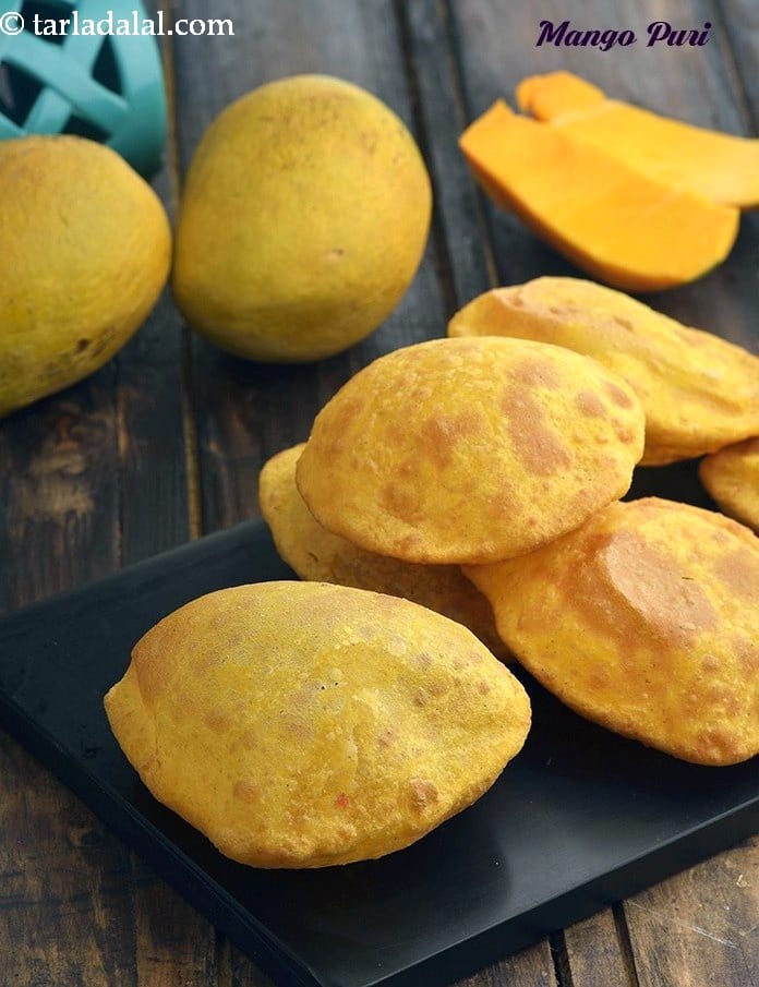 Mango puri recipe | aam ki poori | mango poori summer special recipe | | Tarla Dalal