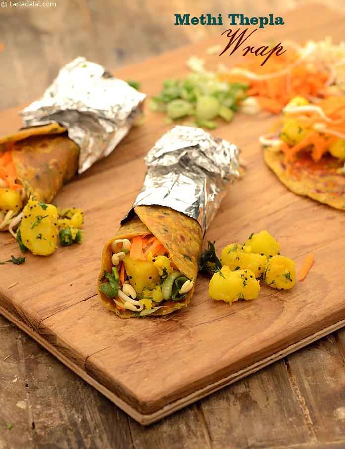 Methi Thepla Wrap | Tarla Dalal