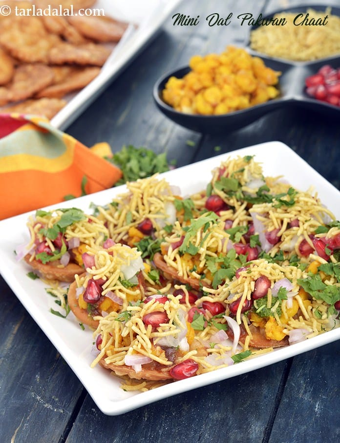Mini Dal Pakwan Chaat | Tarla Dalal