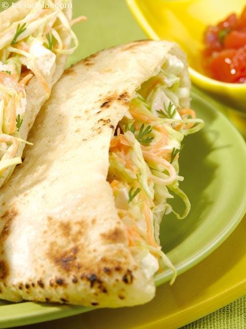 Mini Low-cal Pita Pockets  ( Healthy Starter Recipe ) | Tarla Dalal