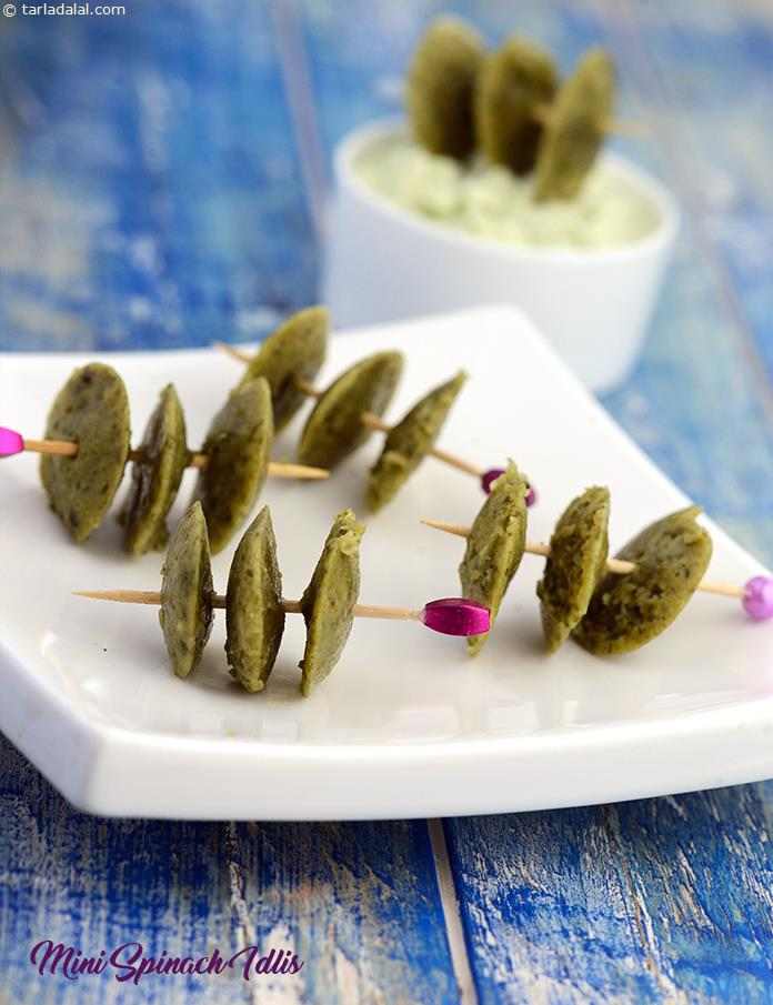 Mini Spinach Idlis | Tarla Dalal